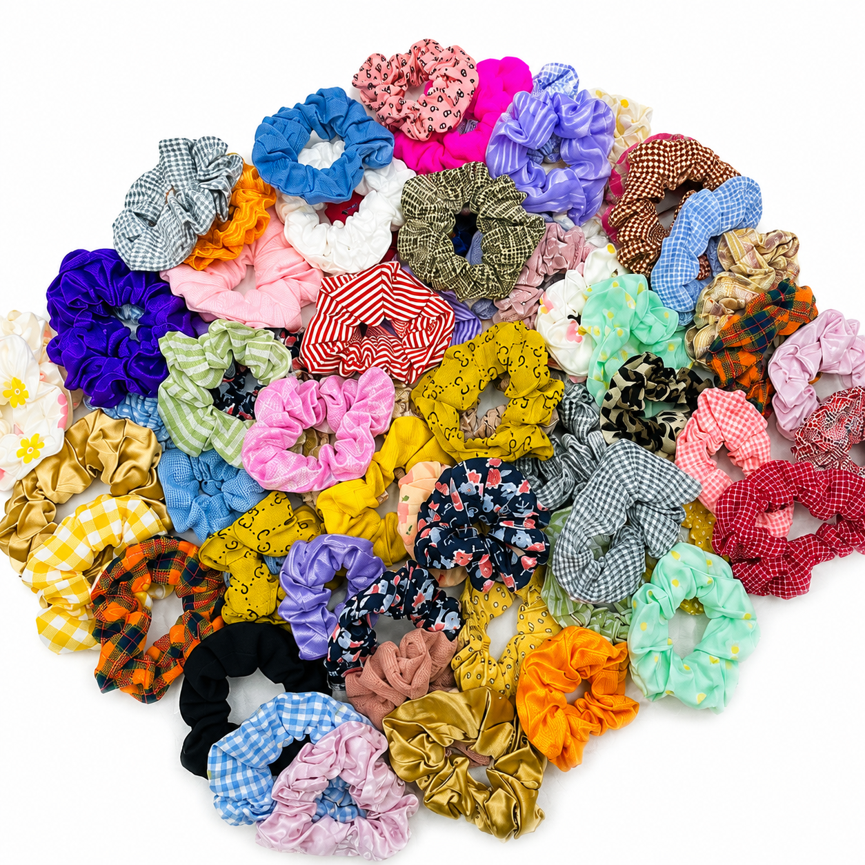 Scrunchies Wholesale Pack – 1 KG (140–150 Mix Colors)