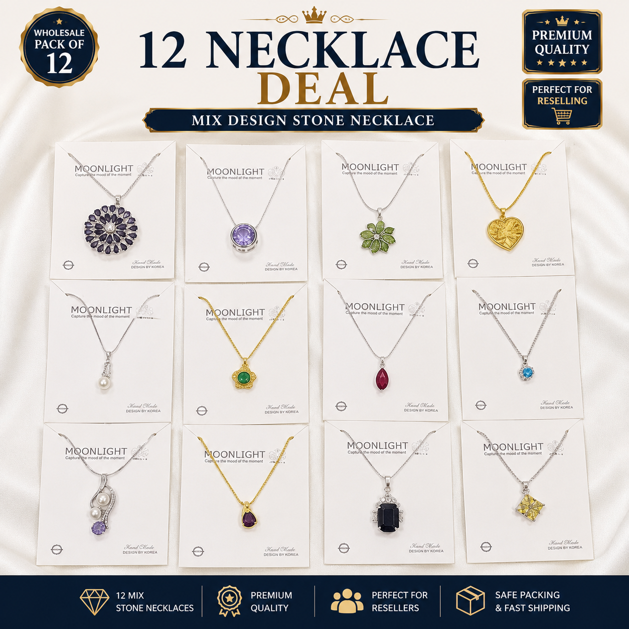 Premium Luxury Necklace Collection – 12 Mix Designs