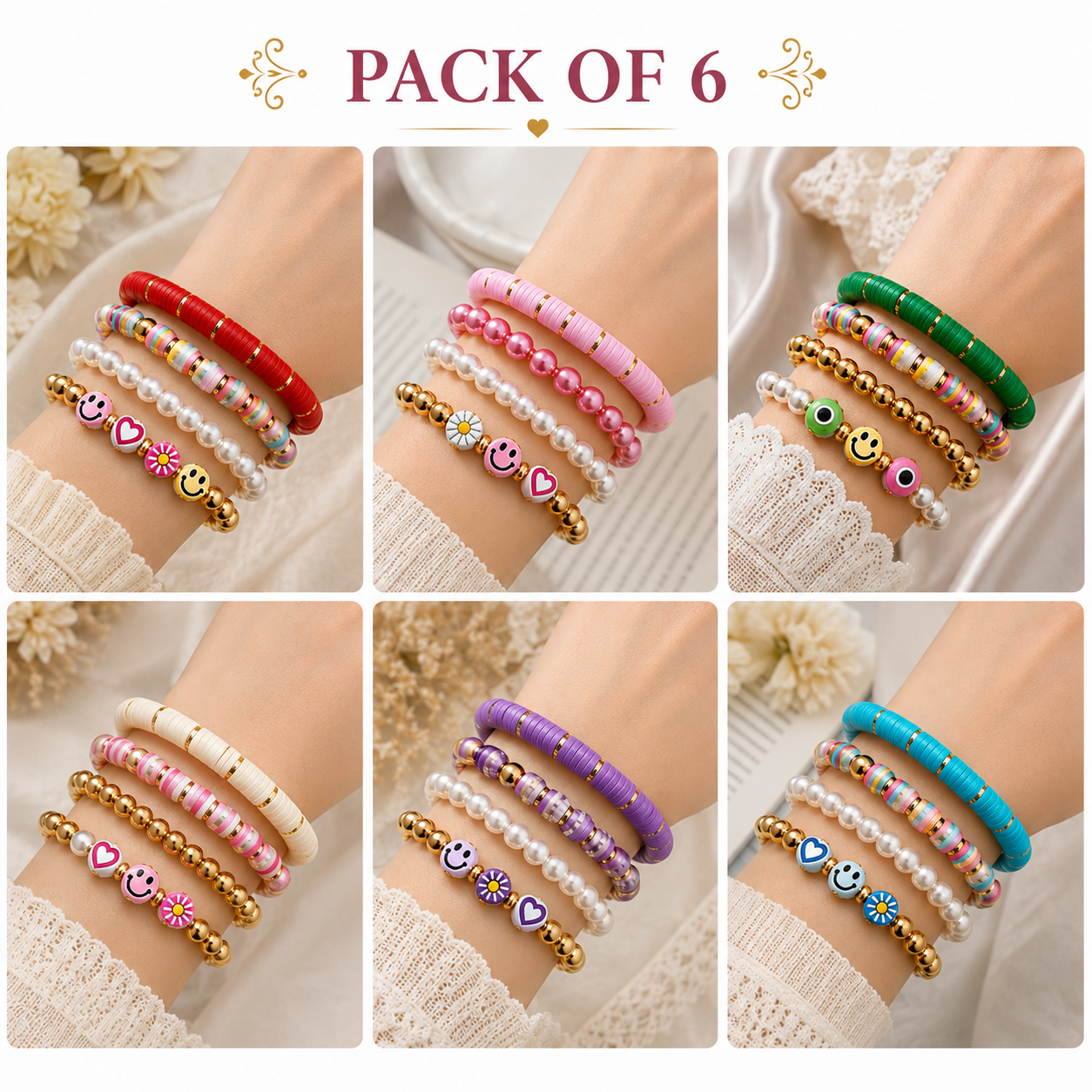 Premium Beaded Bracelet Set – 6 Card Deal