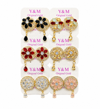 Premium Pack of 6 Zircon Earrings Card