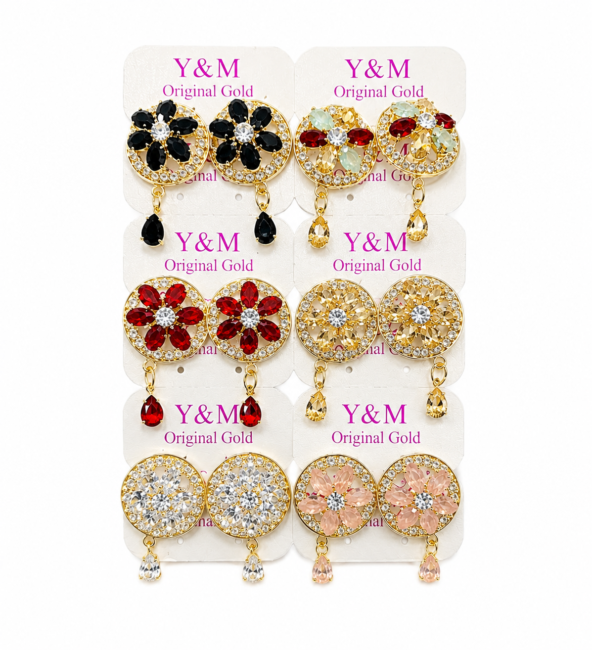Premium Pack of 6 Zircon Earrings Card