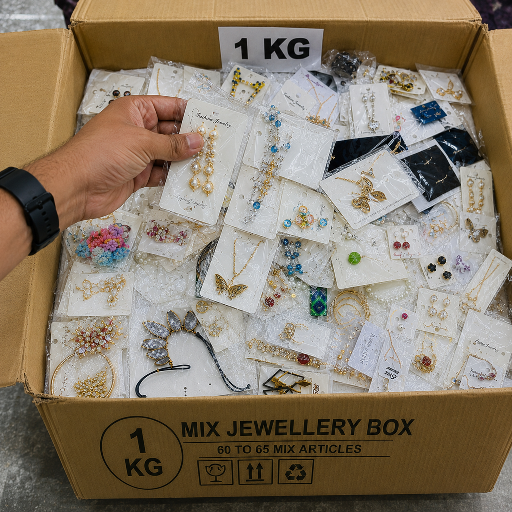 Mix Jewellery Box - 1 KG Box (60–65) Random China Imported Jewellery Items