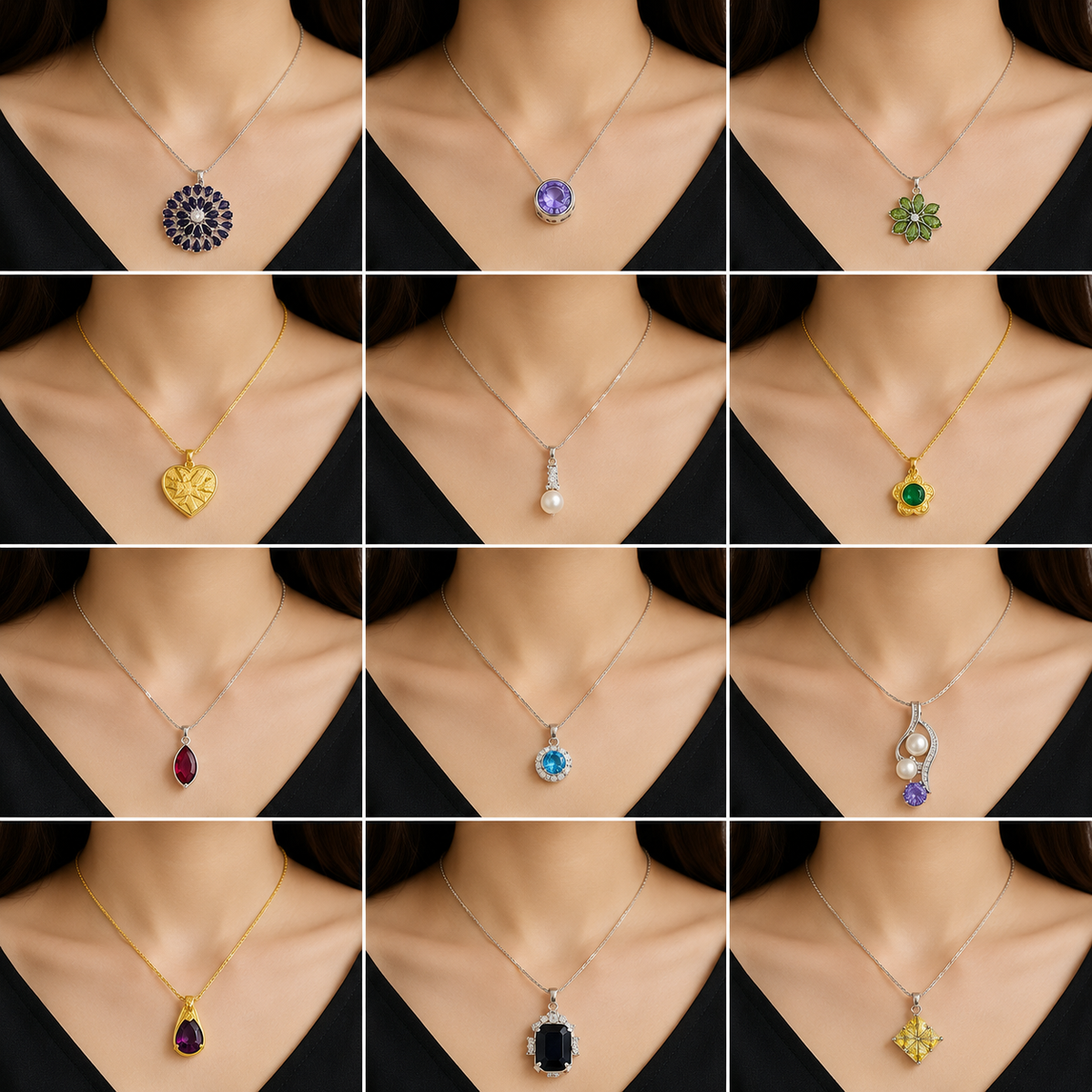 Premium Luxury Necklace Collection – 12 Mix Designs