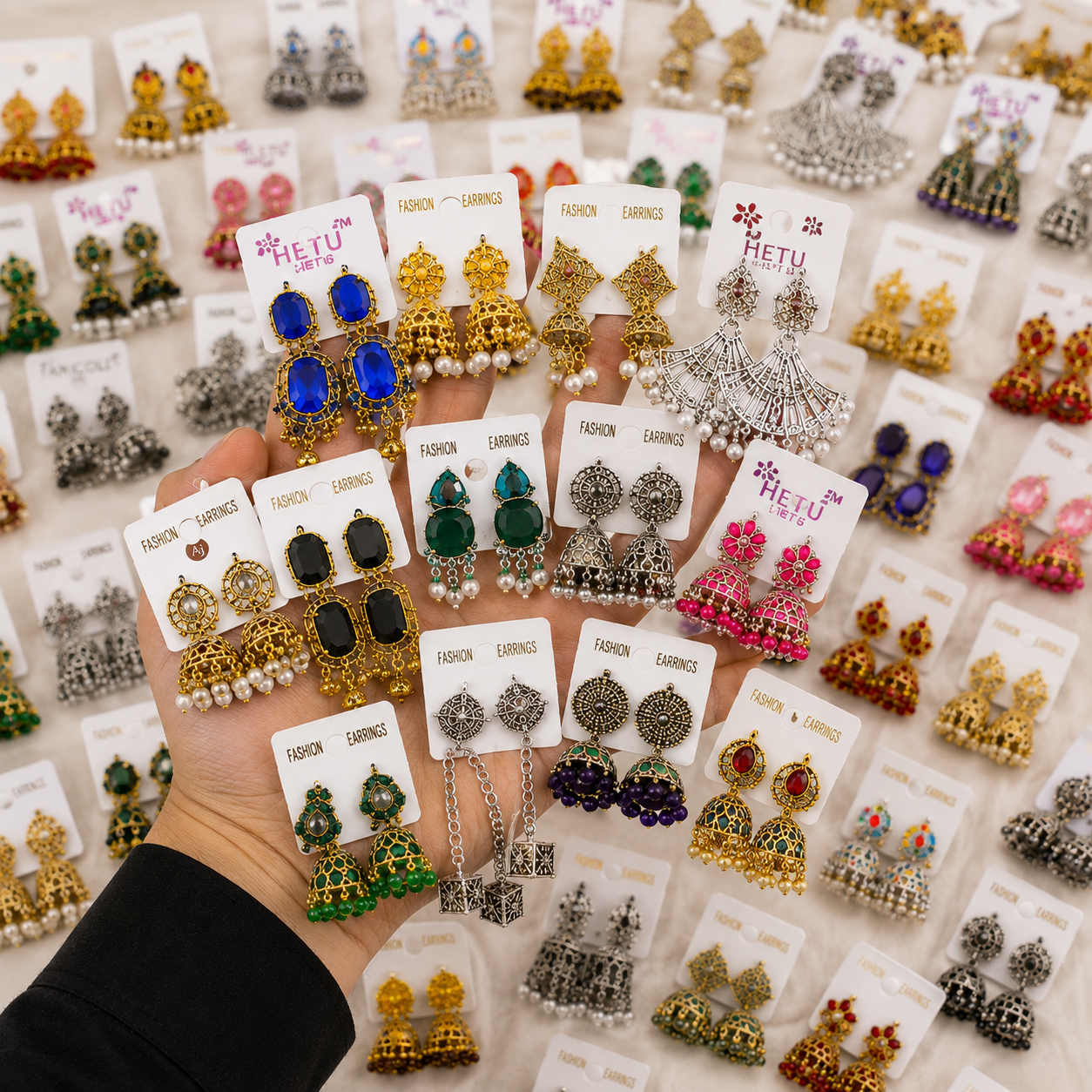 Original Indian Jhumki Box | 40 Mixed Designs | Wholesale Pack