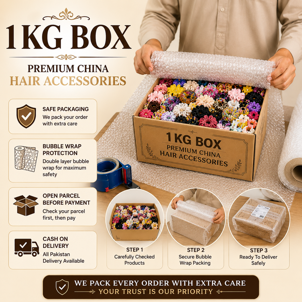 Premium China Hair Accessories Mix – 1KG Box (40–45 Articles)