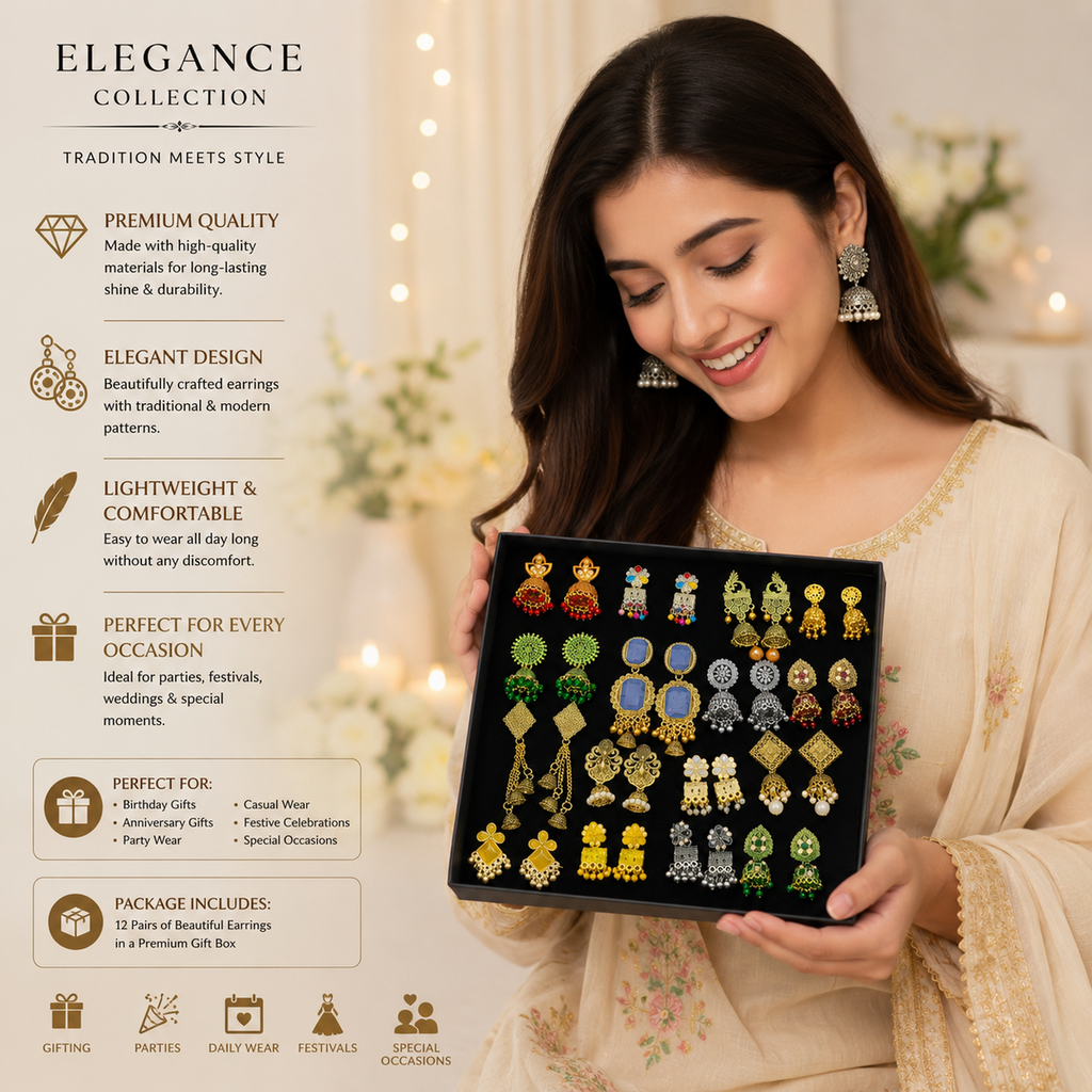ORIGINAL INDIAN JHUMKI BOX - Mixed Random Premium Jhumki Designs