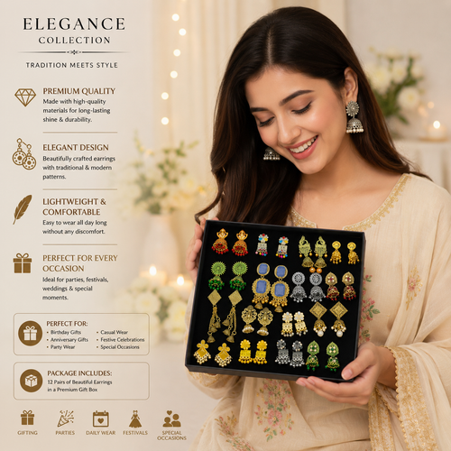 ORIGINAL INDIAN JHUMKI BOX - Mixed Random Premium Jhumki Designs